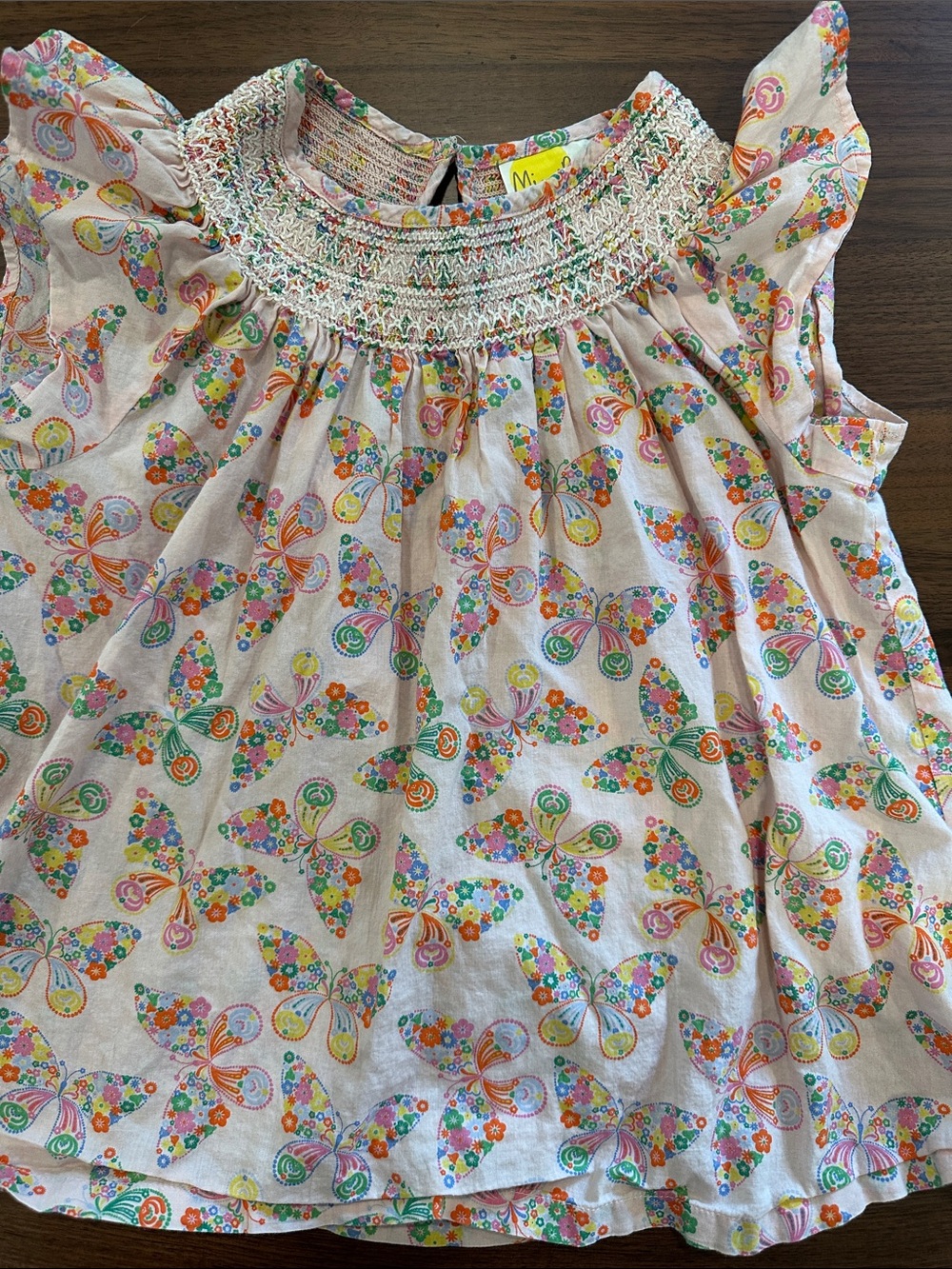 Mini Boden Pink Floral Smocked Top - Multicolor Accents